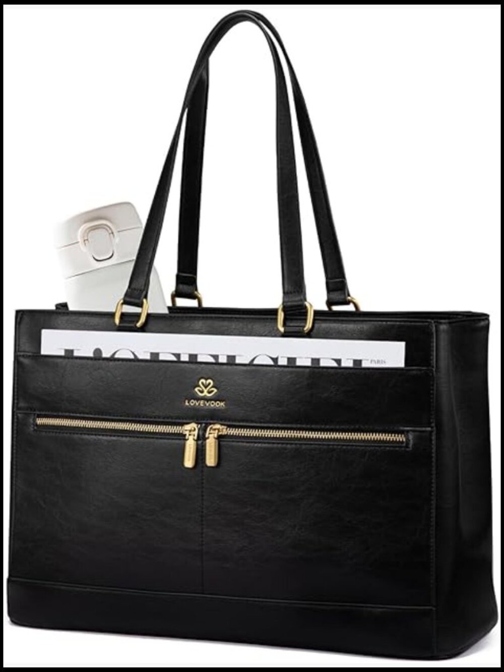 Vintage Work Tote Bag 15.6 Inch Laptop Briefcase Large Computer Handbag